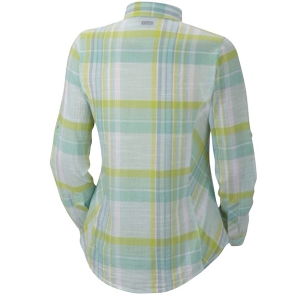 Columbia Camp Henry Shirt Tippet Plaid Roll-up Sleeve Casual Gauzy Hiking NWT 1X - Picture 8 of 16